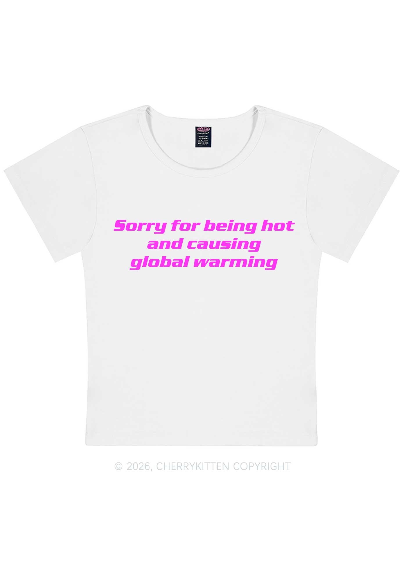 Sorry For Causing Global Warming Y2K Baby Tee Cherrykitten