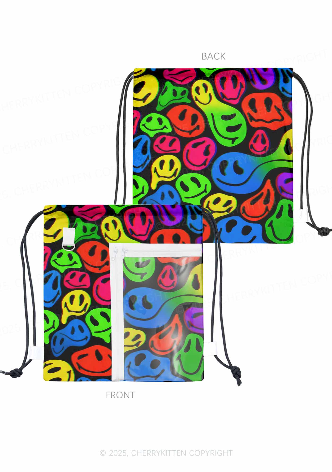 Melting Smile Y2K Drawstring Itabag Backpack Cherrykitten