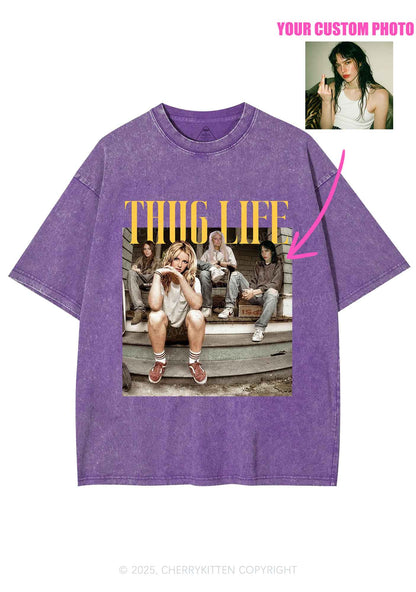 Custom Girls Thug Life Y2K Shirts Washed Tee Cherrykitten