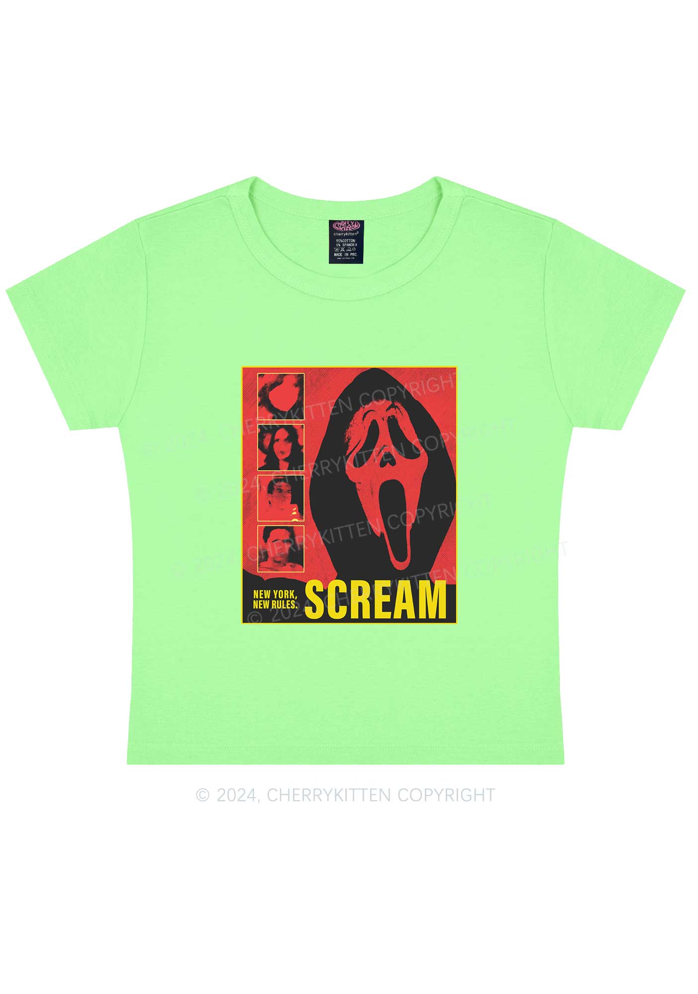 Scream New York Halloween Y2K Baby Tee Cherrykitten