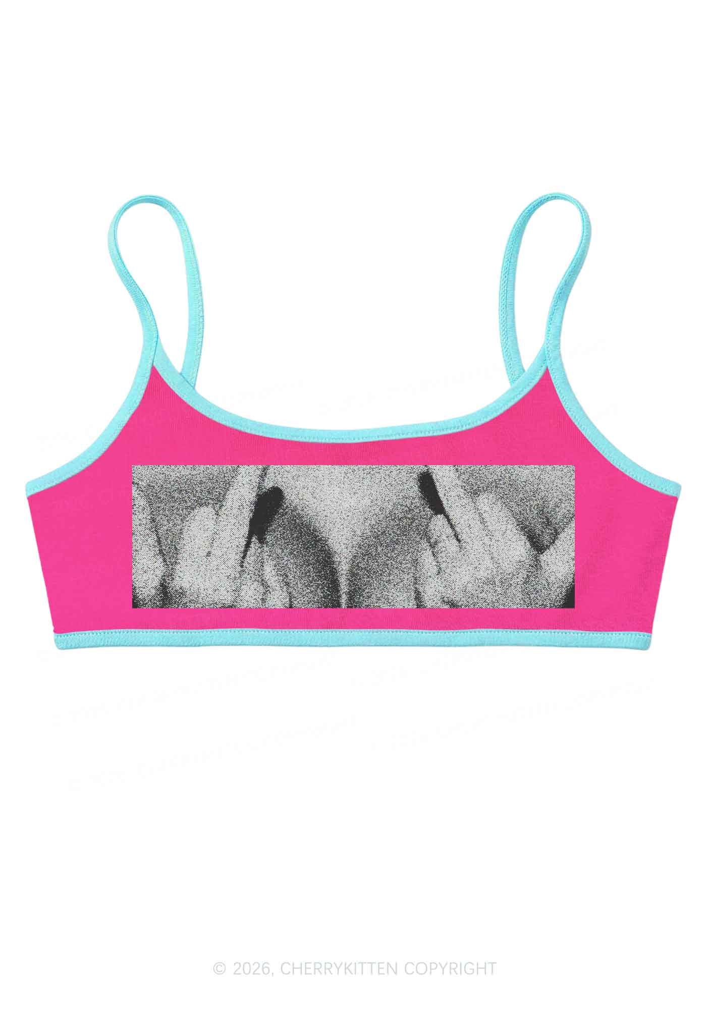 Middle Finger Bxxbs Y2K Super Crop Cami Cherrykitten