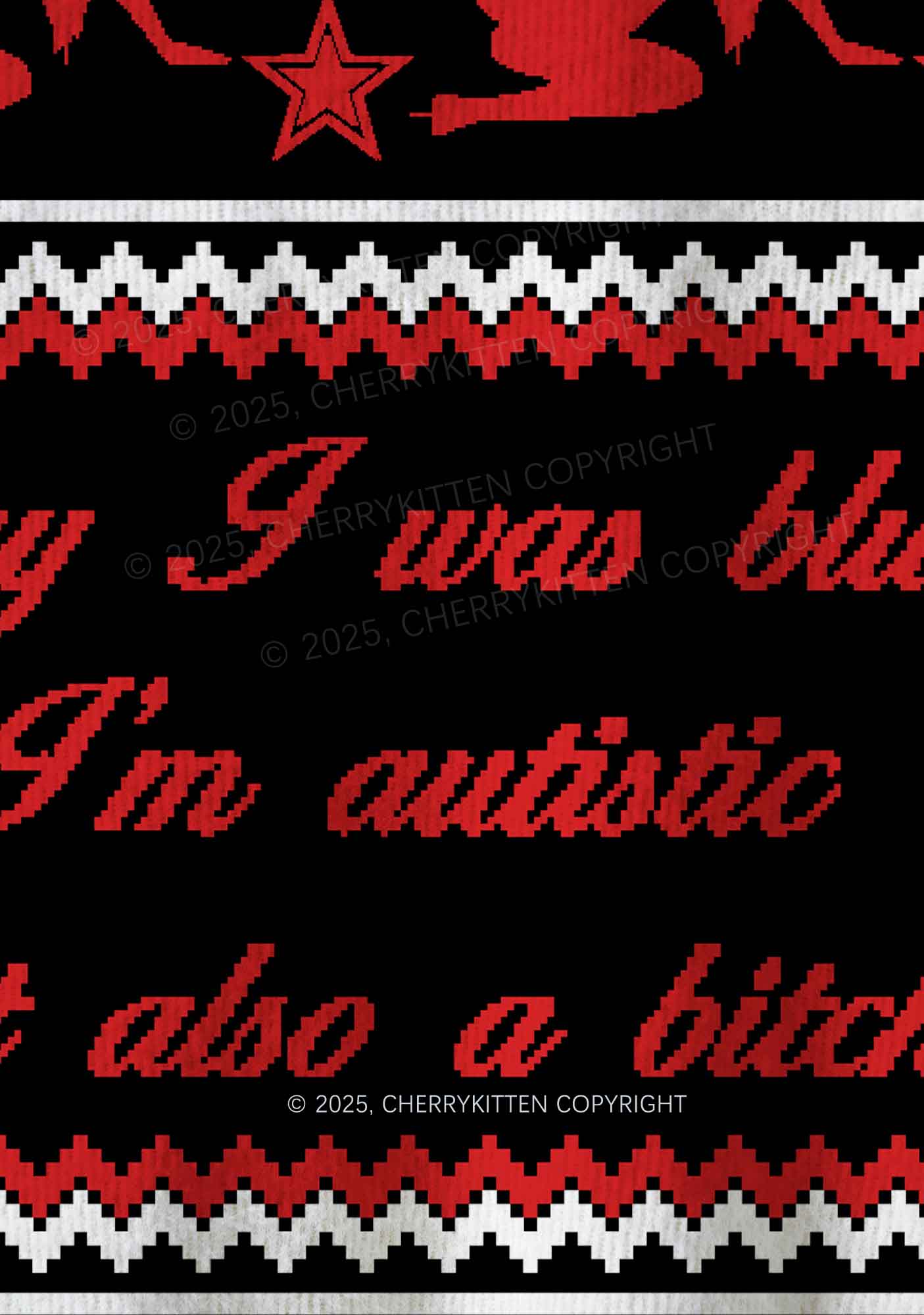 Sorry I Was Blunt Y2K Christmas Knit Sweatshirt Cherrykitten