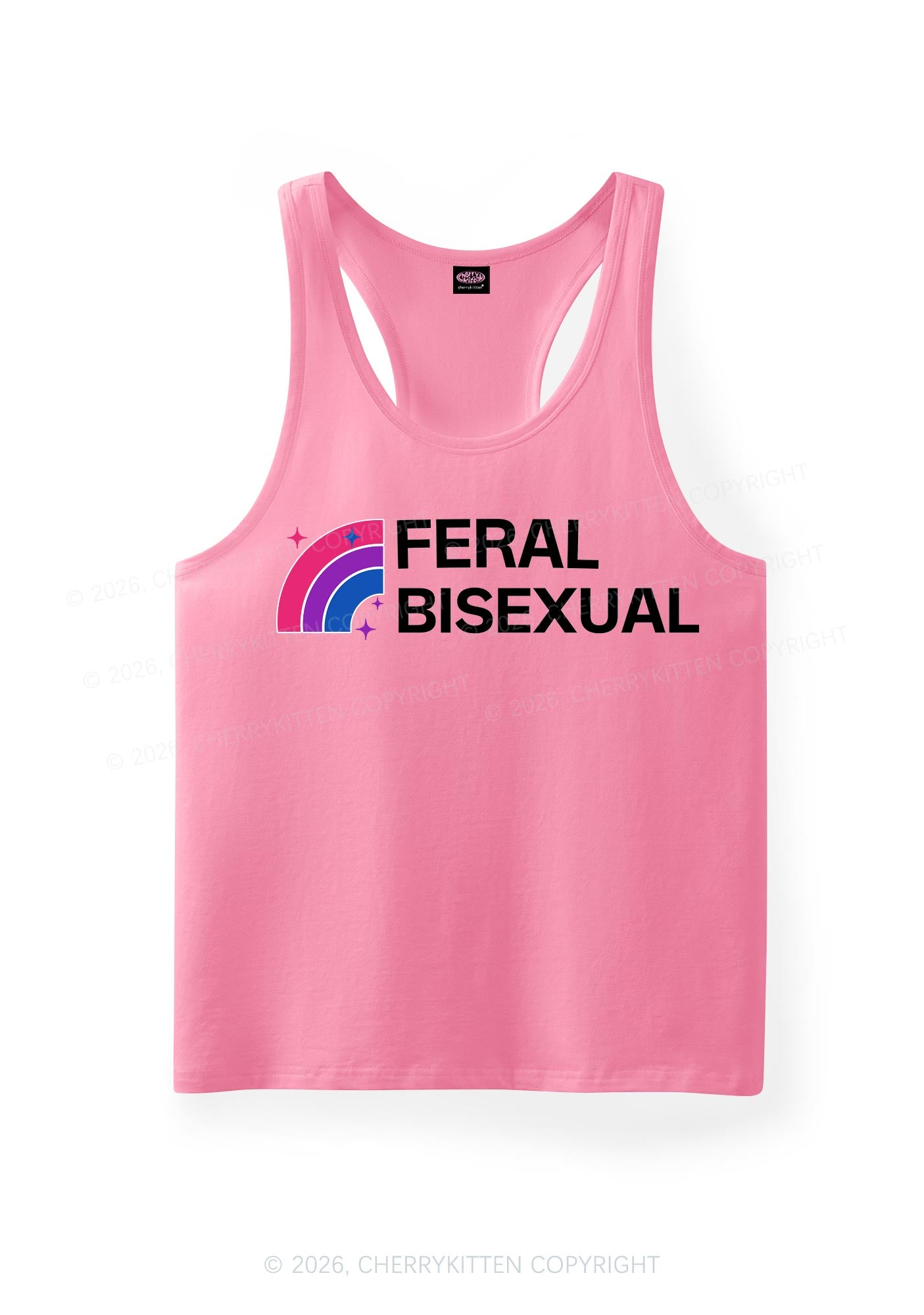 Feral Bisexual Pride Y2K Men Racerback Tank Top Cherrykitten