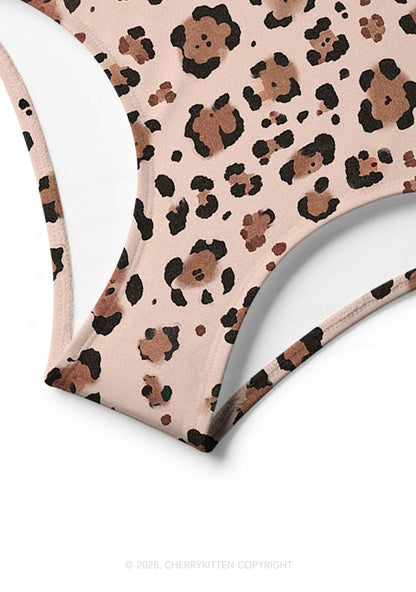 Mint Leopard Y2K Print Bikini Set Cherrykitten