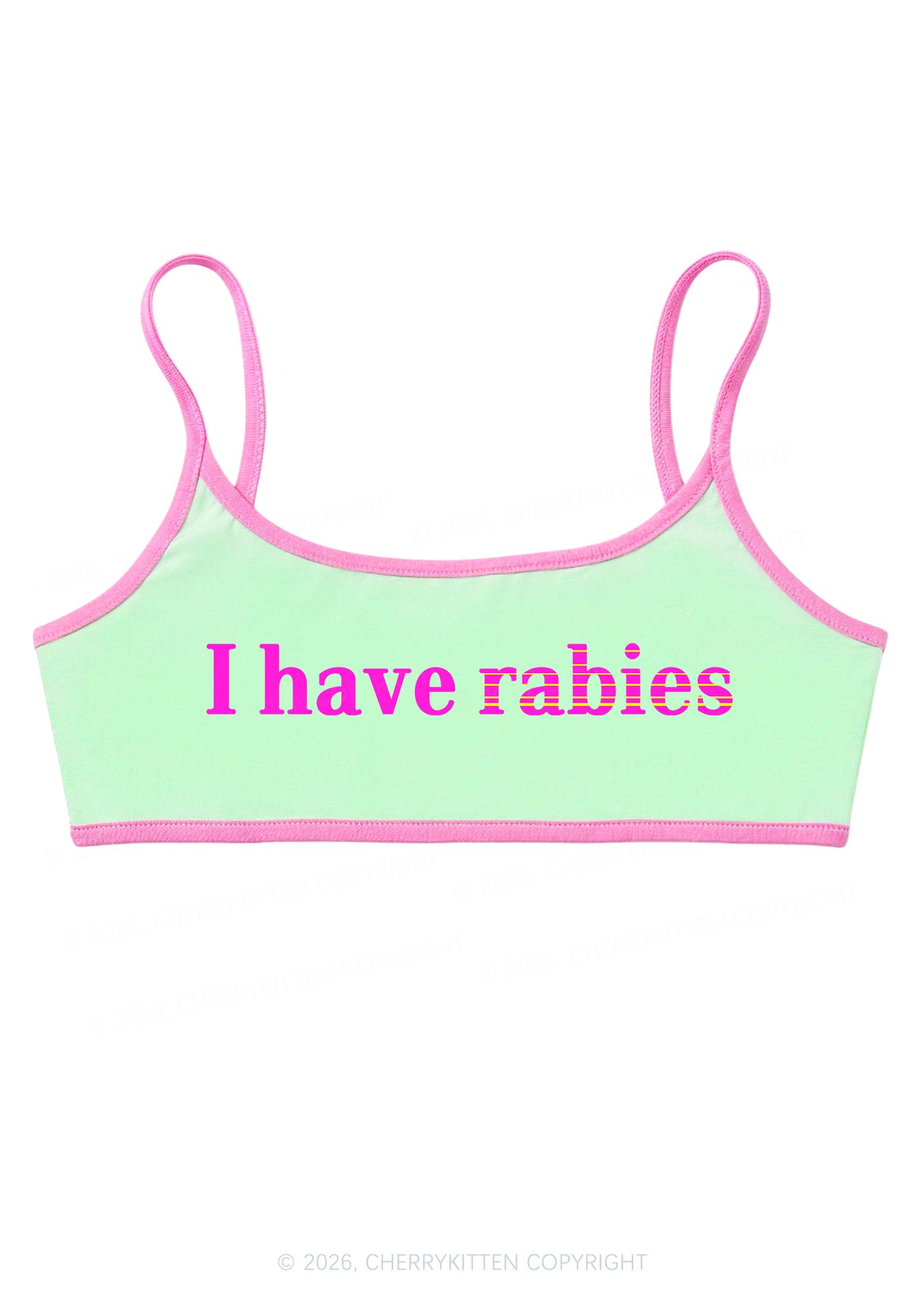 I Have Rabies Y2K Super Crop Cami Cherrykitten