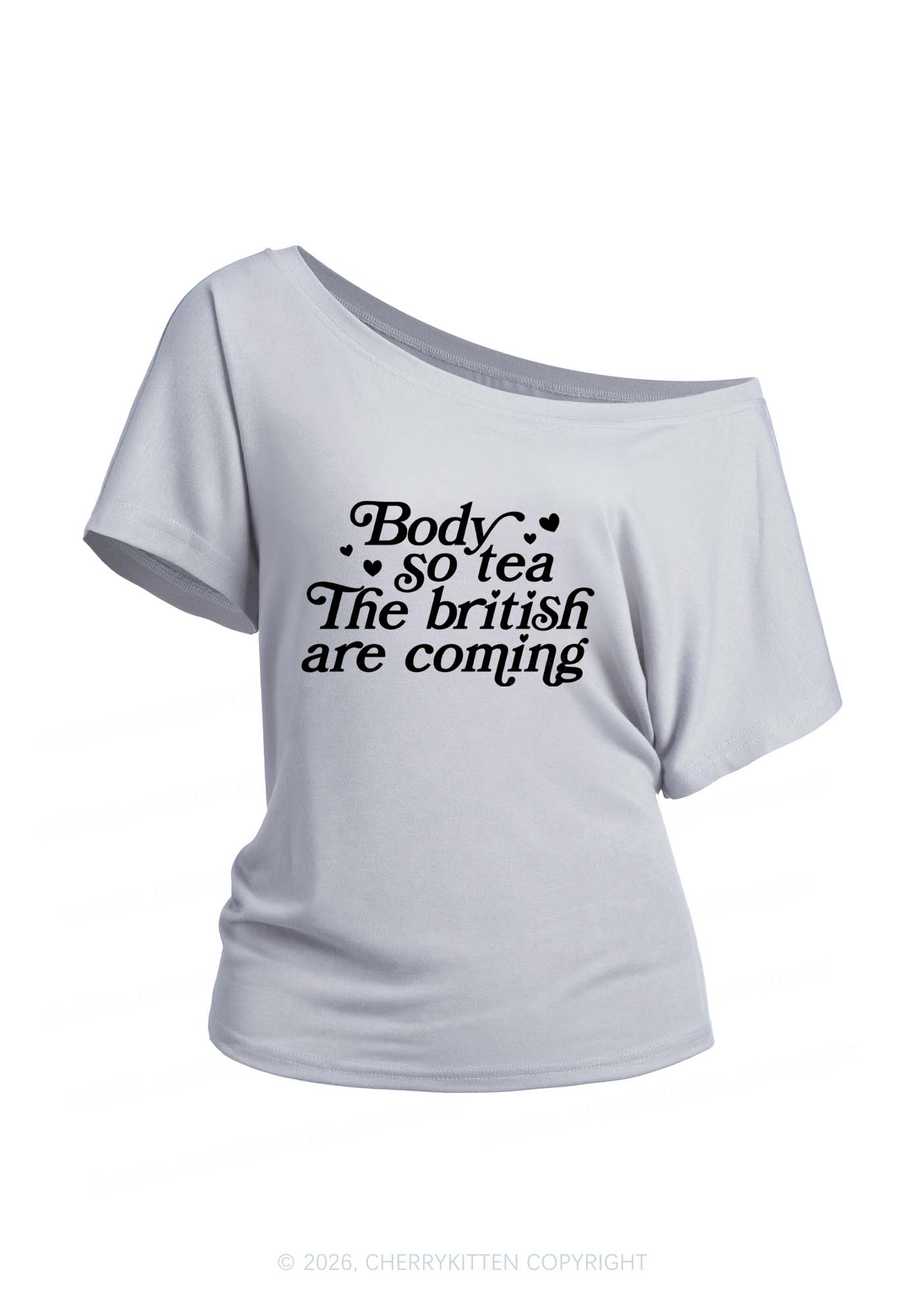 The British Are Coming Y2K Off Shoulder Tee Cherrykitten