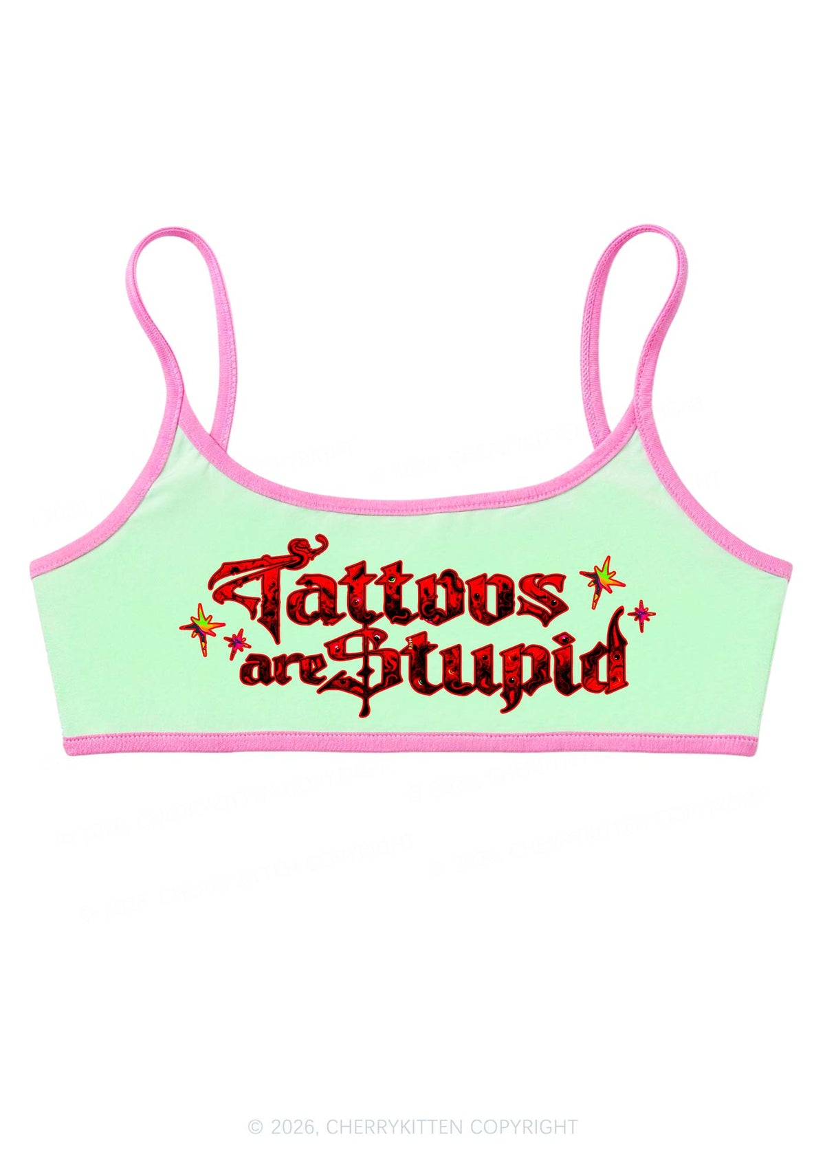 Halloween Gothic Tattoos Are Stupid Y2K Super Crop Cami Cherrykitten
