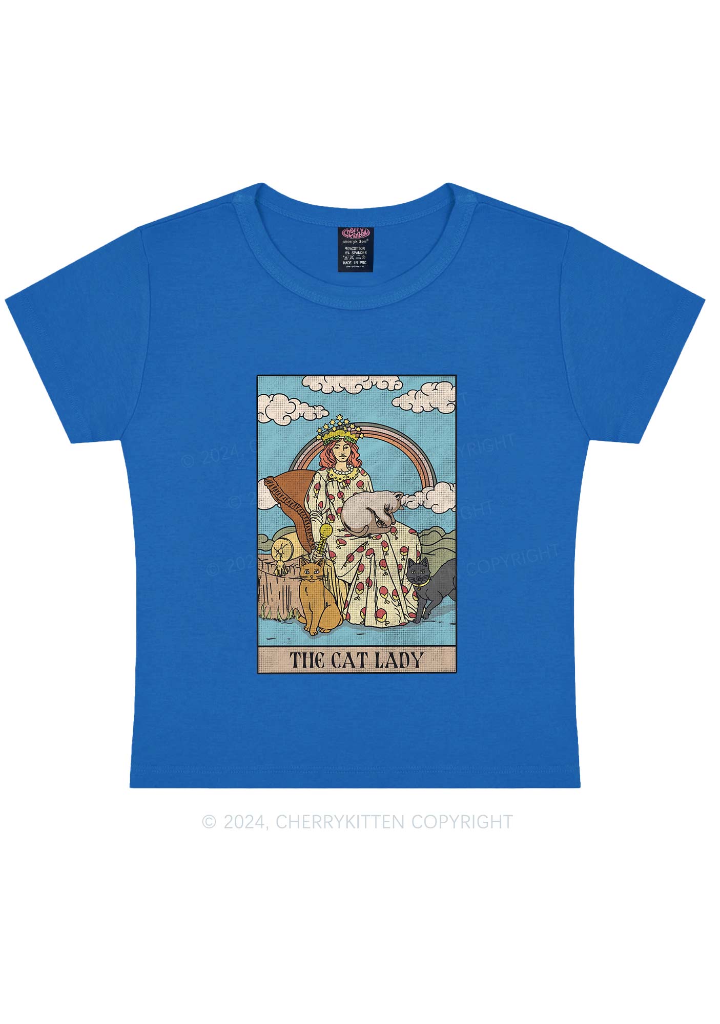 The Cat Lady Y2K Baby Tee Cherrykitten