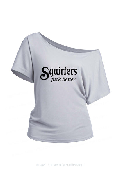 Squirters Fxxk Better Y2K Off Shoulder Tee Cherrykitten