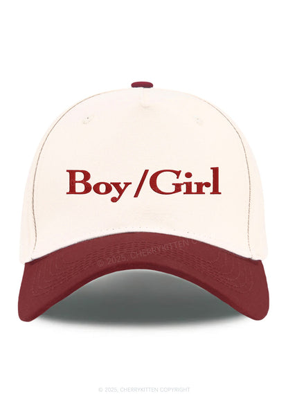 Embroidered Boy Or Girl Pride Y2K Color Block Baseball Cap Cherrykitten