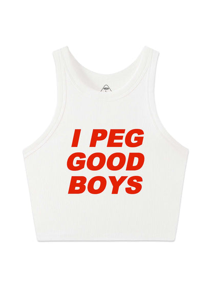 I Peg Good Boys Y2K Crop Tank Top Cherrykitten