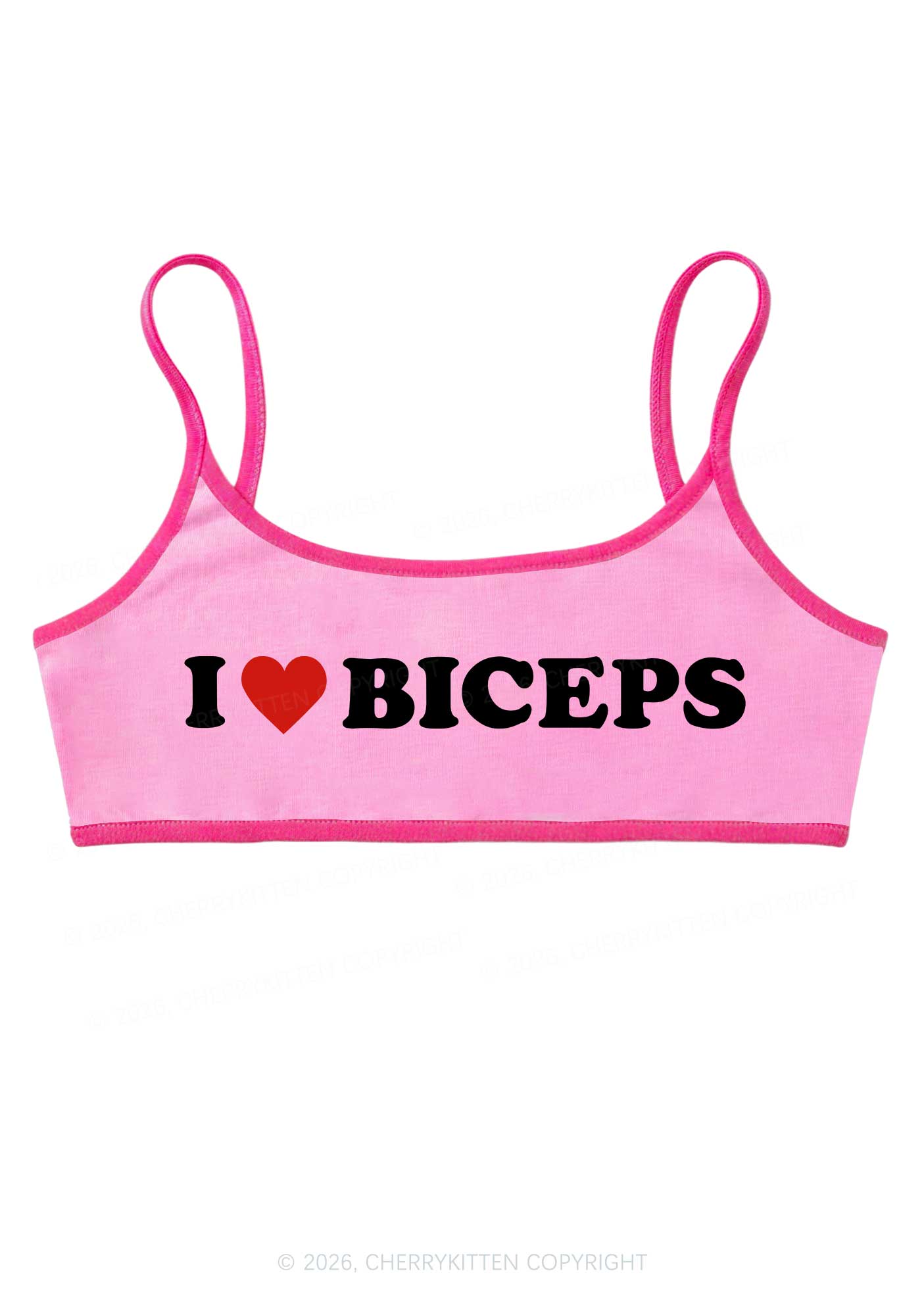 I Love Biceps Y2K Super Crop Cami Cherrykitten