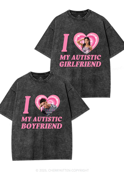 Custom My Autistic BF GF Y2K Valentine's Day Washed Tee Cherrykitten