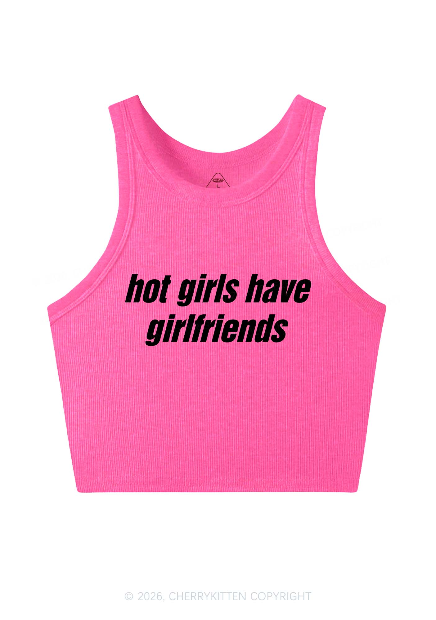 Hot Girls Have Girlfriends Pride Y2K Crop Tank Top Cherrykitten