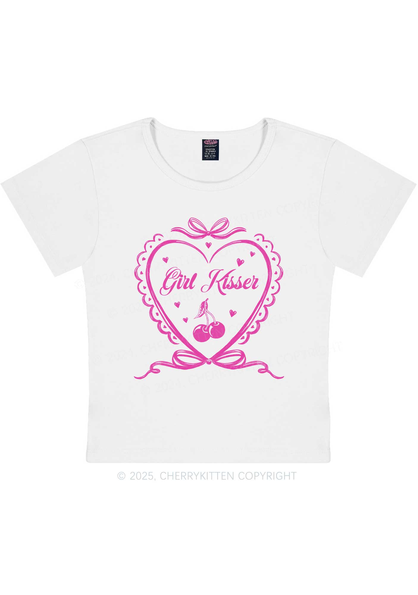 Girl Kisser Y2K Baby Tee Cherrykitten