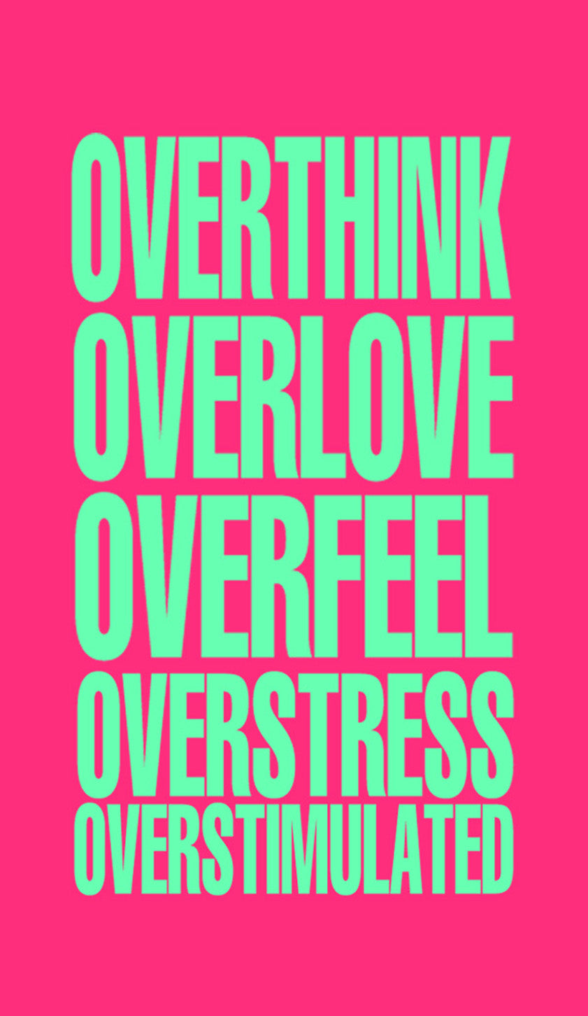 Overthink Overstimulated Slogan Y2K Phone Case Cherrykitten
