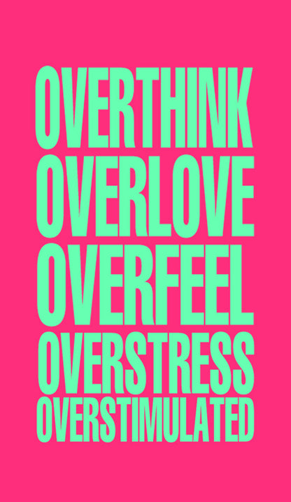 Overthink Overstimulated Slogan Y2K Phone Case Cherrykitten