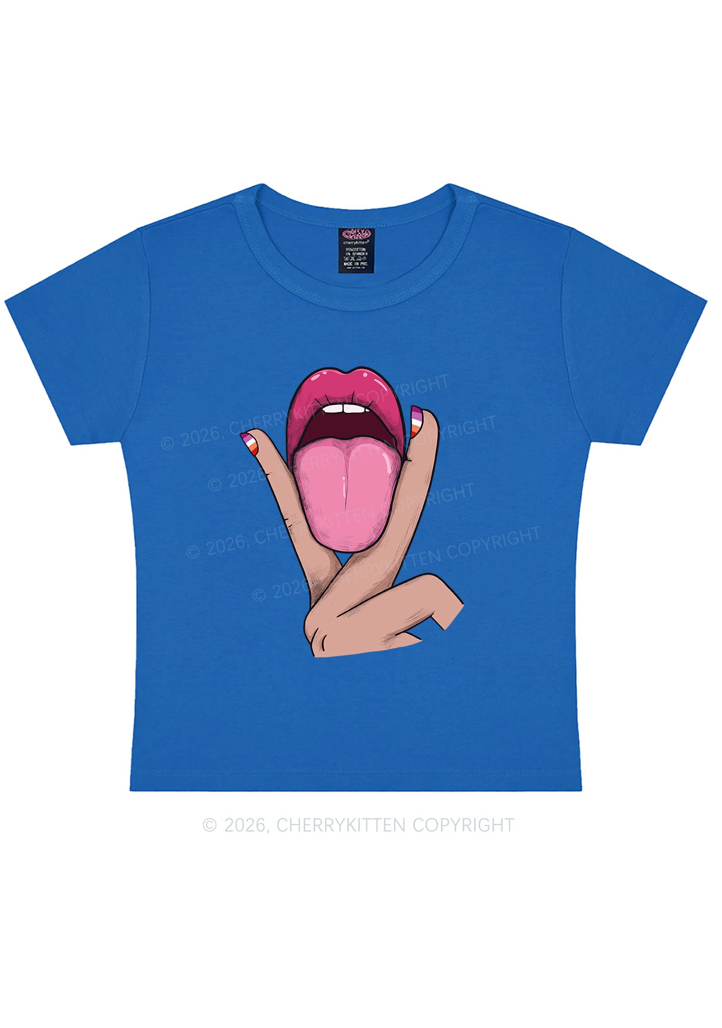 Lesbian Kissing Pride Y2K Baby Tee Cherrykitten
