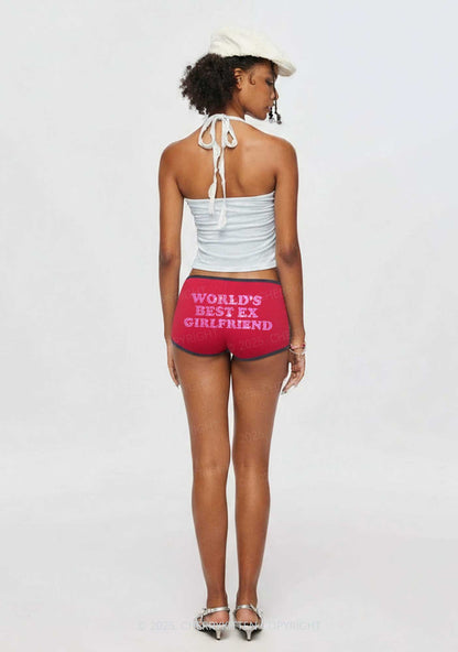 Rhinestone Best Ex Girlfriend Y2K Booty Shorts Cherrykitten