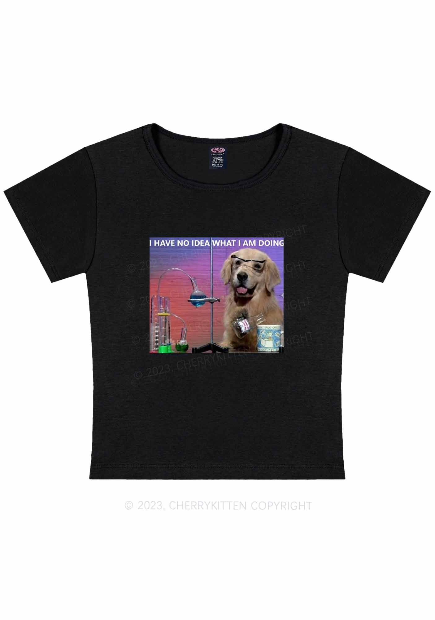 Curvy I Have No Idea Y2K Baby Tee Cherrykitten