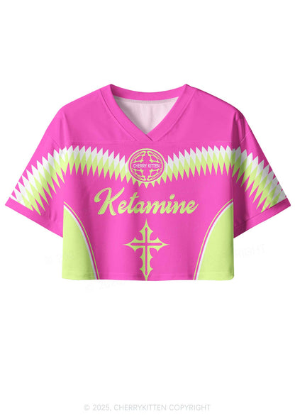 Custom Cyber Pink Ketamxxe Cross Y2K Crop Sport Jersey Shirts Cherrykitten