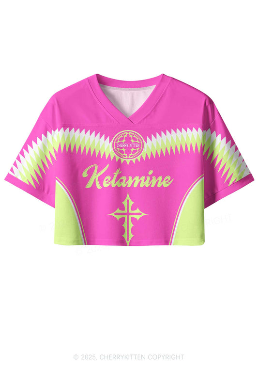 Custom Cyber Pink Ketamxxe Cross Y2K Crop Sport Jersey Shirts Cherrykitten