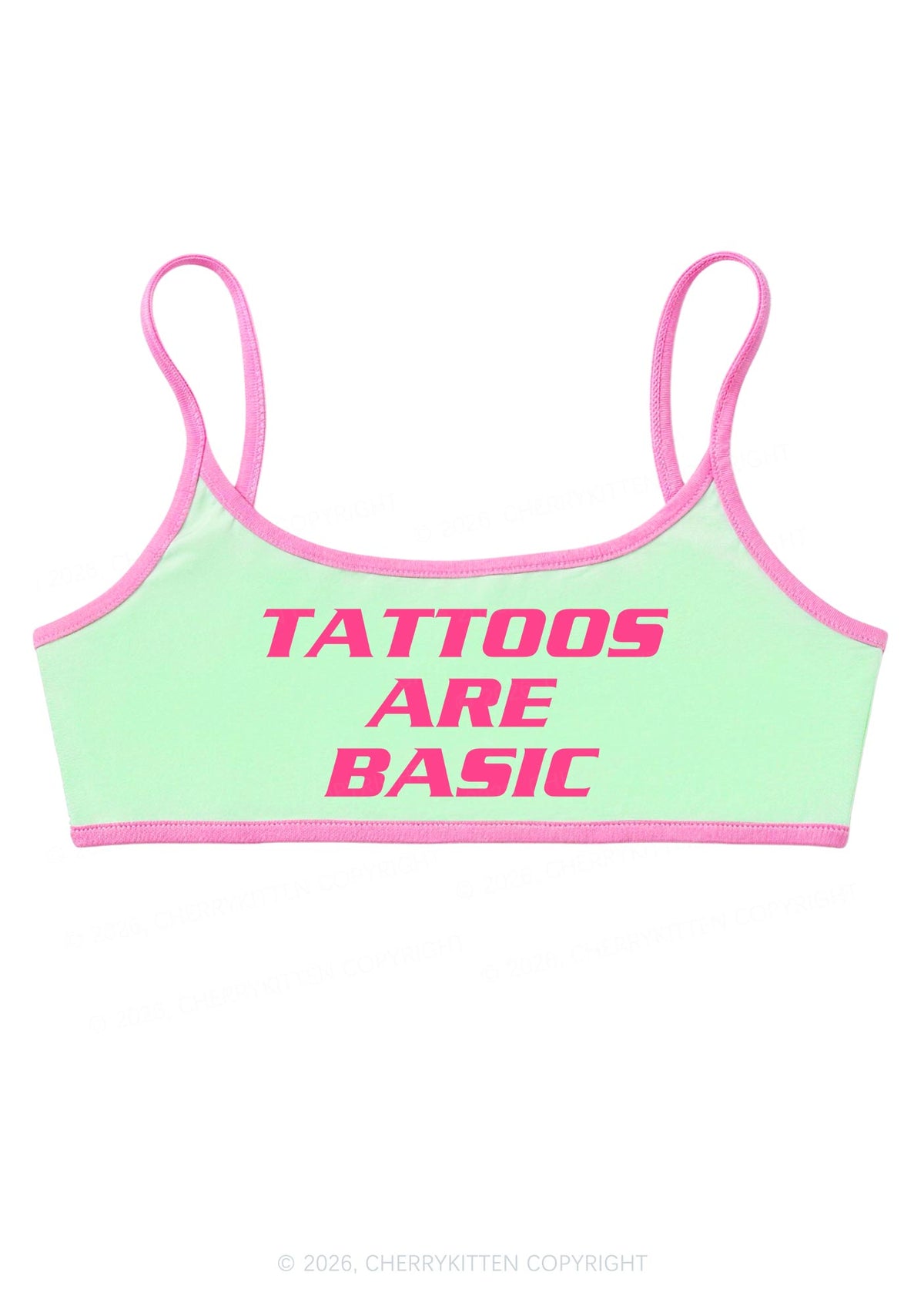 Tattoos Are Basic Y2K Super Crop Cami Cherrykitten