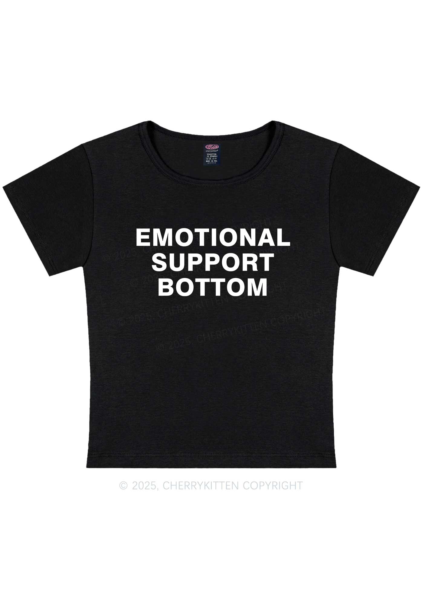Emotional Support Bottom Pride Y2K Baby Tee Cherrykitten