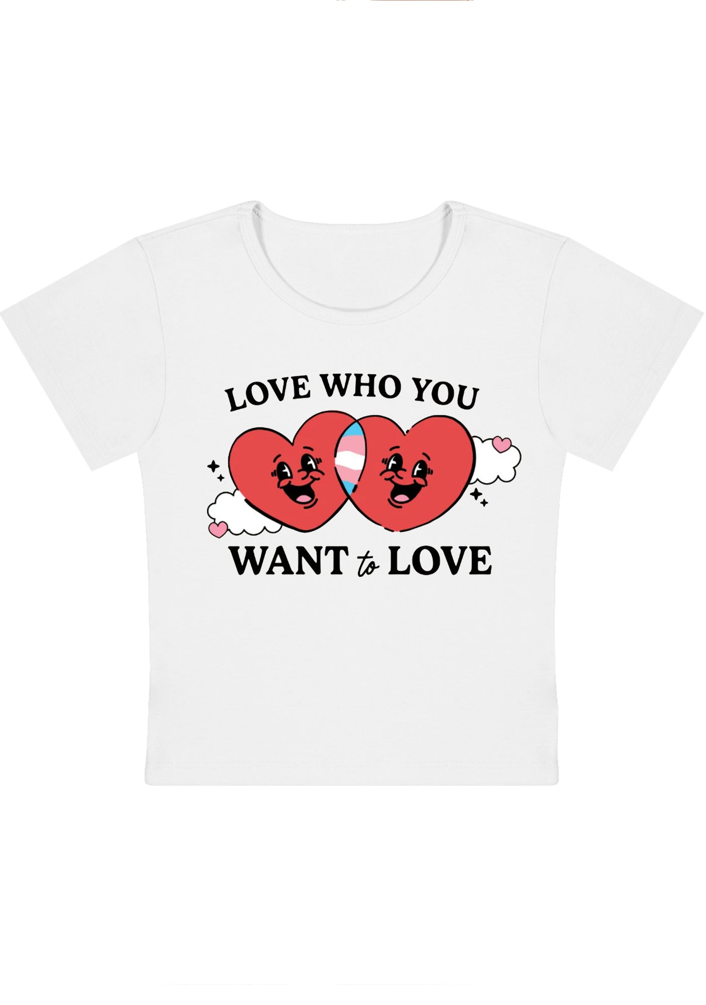 Love Who You Want To Love Six Flags Y2K Baby Tee