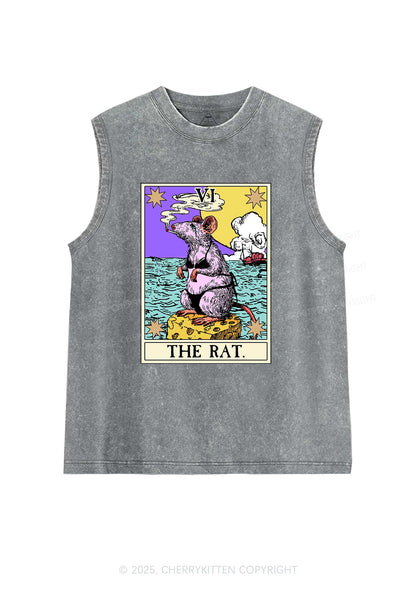 The Rat Smoking Y2K Washed Muscle Tank Cherrykitten