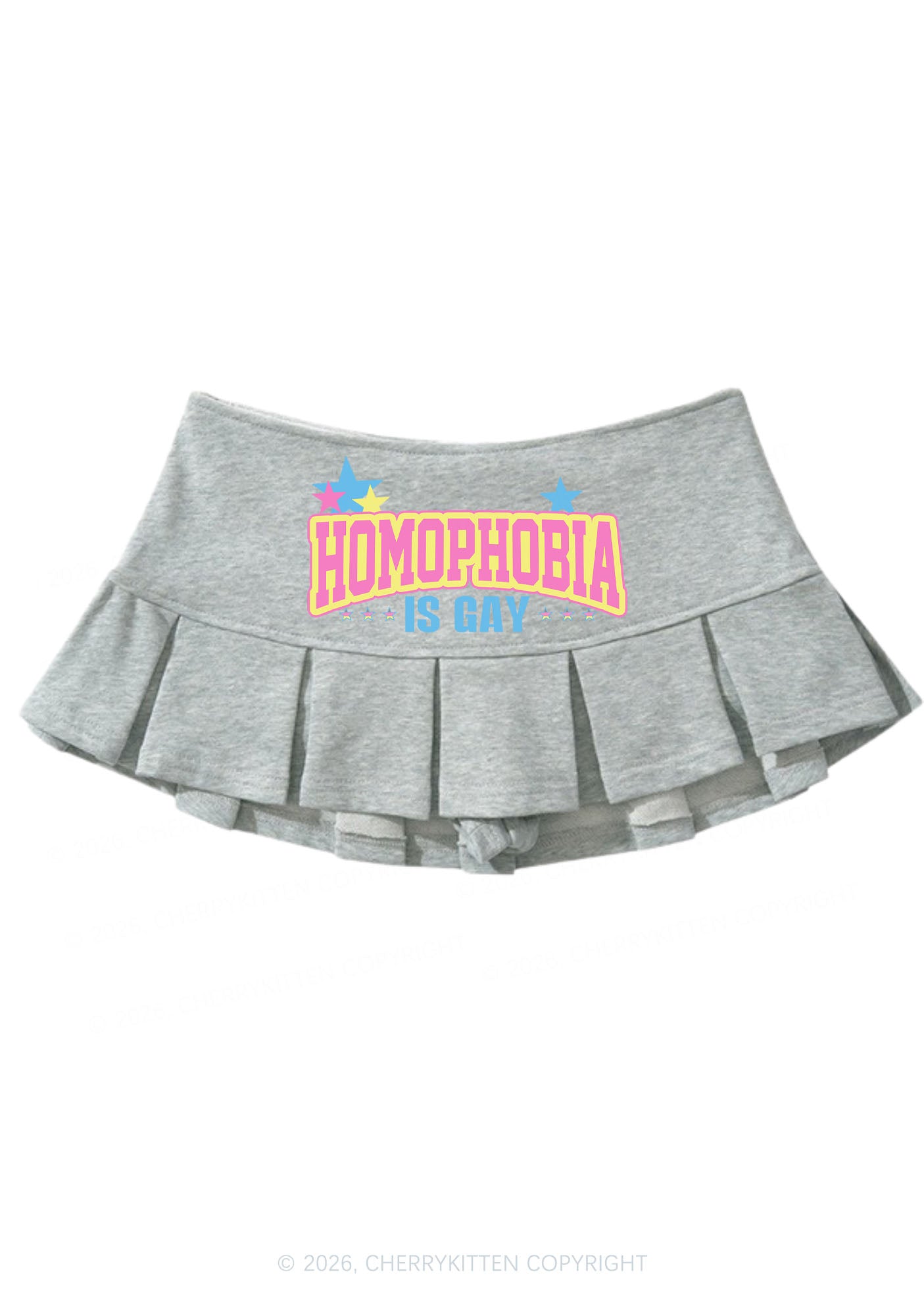 Homophobia Is Gay Pride Y2K Mini Pleated Skirts Cherrykitten