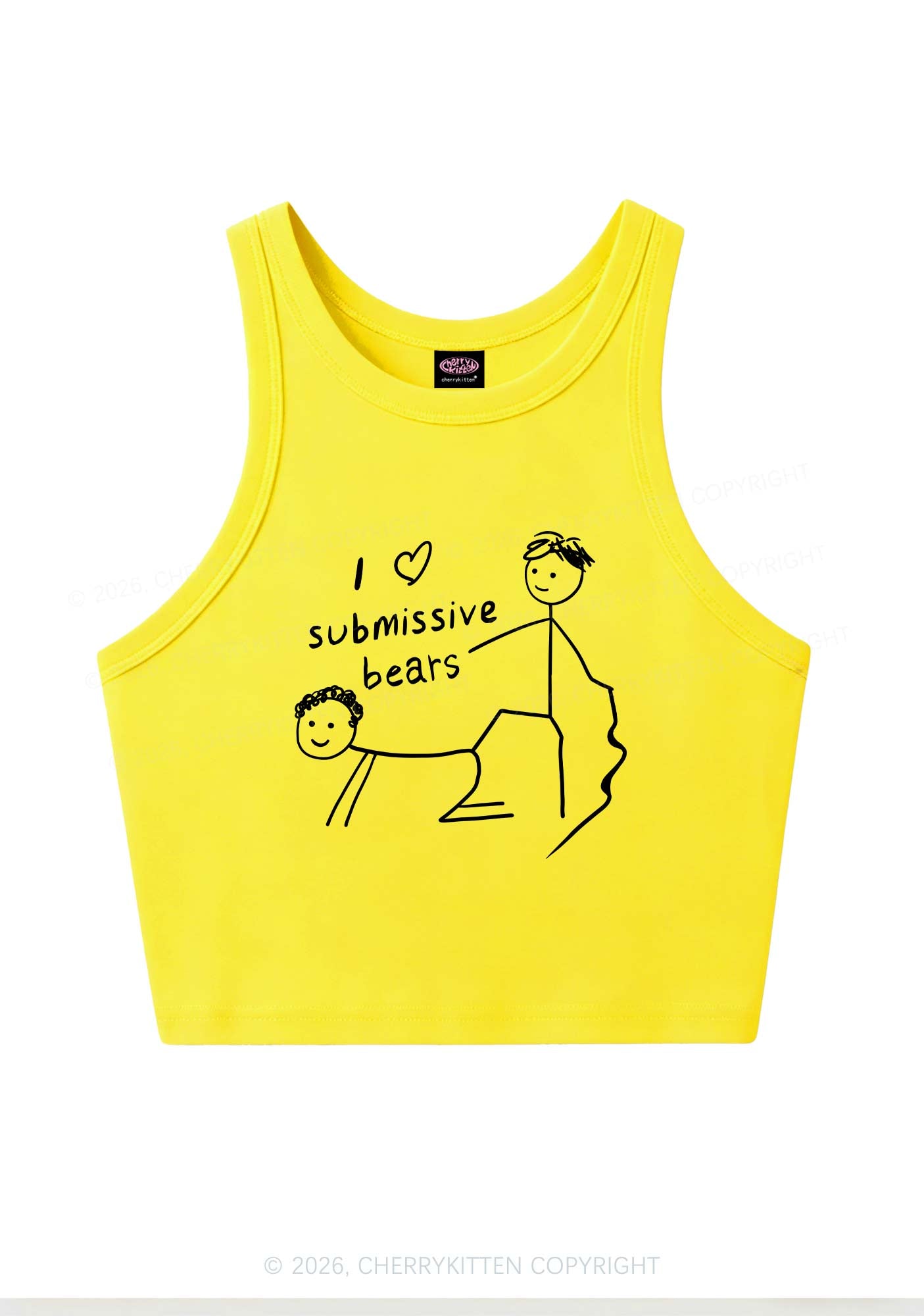I Love S Bears Y2K Crop Tank Top Cherrykitten