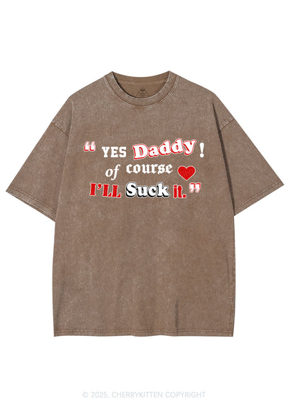 Daddy Suck It Y2K Shirts Washed Tee Cherrykitten