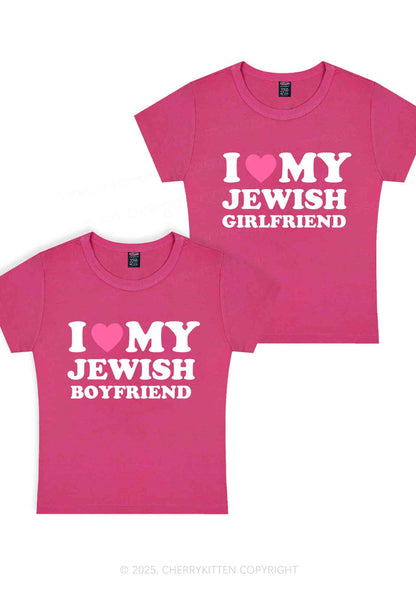 Custom I Love My Jewish GF BF Y2K Valentine's Day Baby Tee Cherrykitten