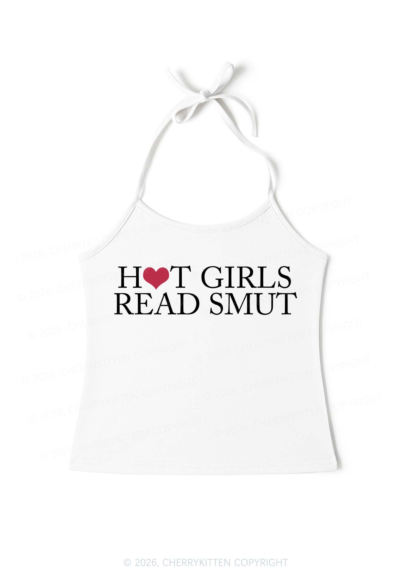 Hot Girls Read Smut Y2K Halter Neck Cami Cherrykitten