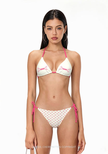 Pink Scissors Pride Y2K Print Bikini Set Cherrykitten