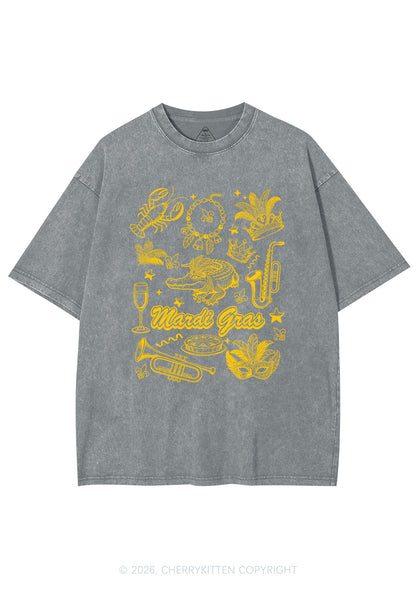 Mardi Gras Symbols Y2K Shirts Washed Tee Cherrykitten