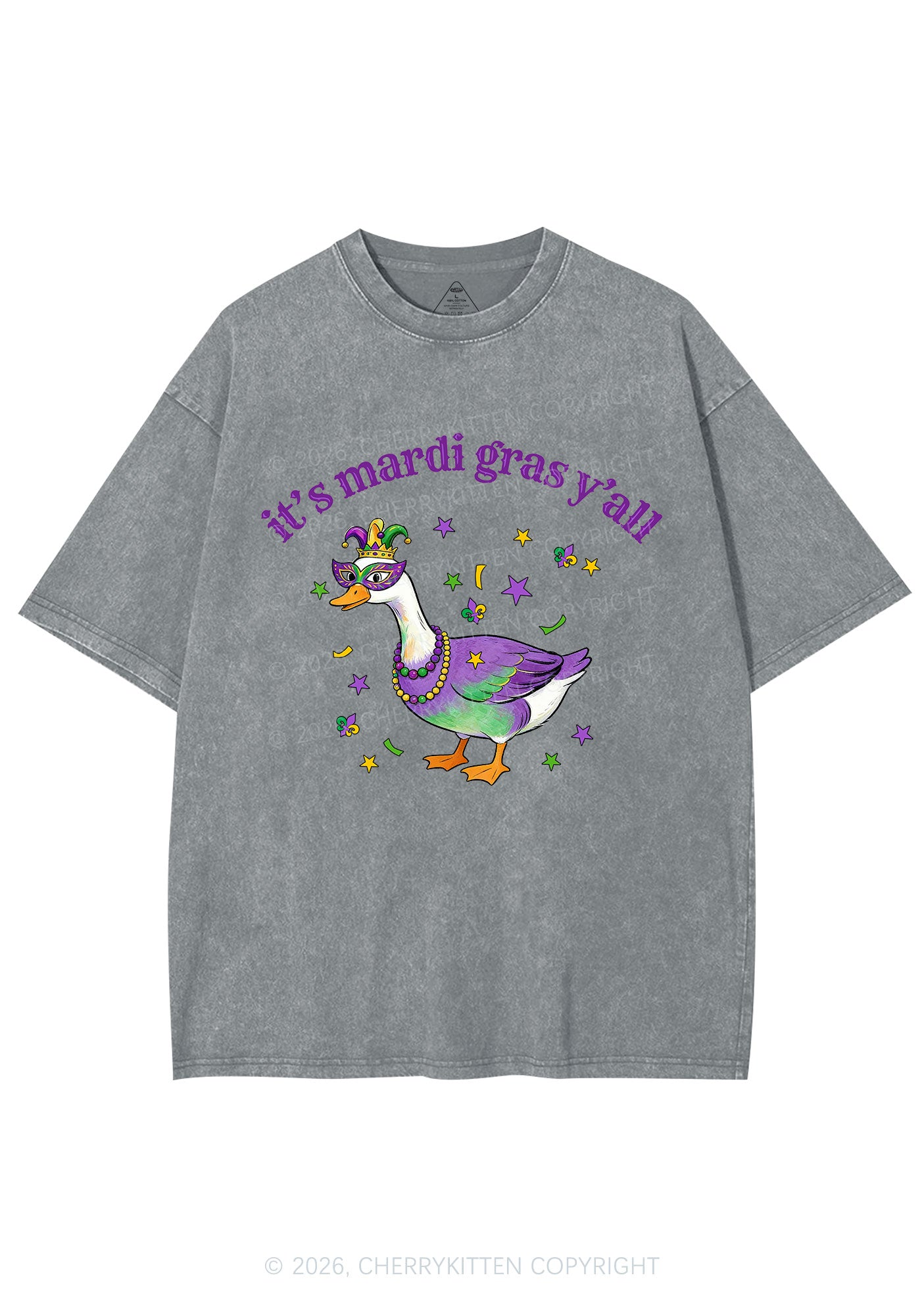 Its Mardi Gras Yall Y2K Shirts Washed Tee Cherrykitten