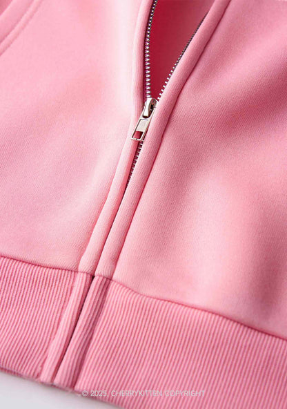 Halloween No You Hang Up Y2K Bunny Ear Zip Hoodie Cherrykitten