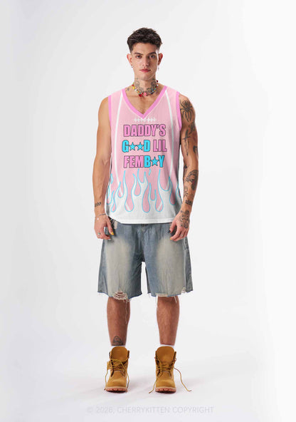 Daddys Good Lil Femboy Pride Y2K Sport Jersey Tank Cherrykitten