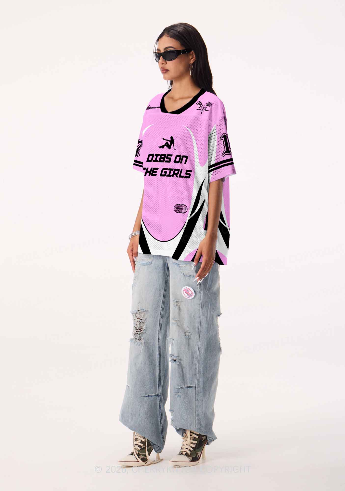 Dibs On The Girls Pride Y2K Sport Jersey Shirts Cherrykitten