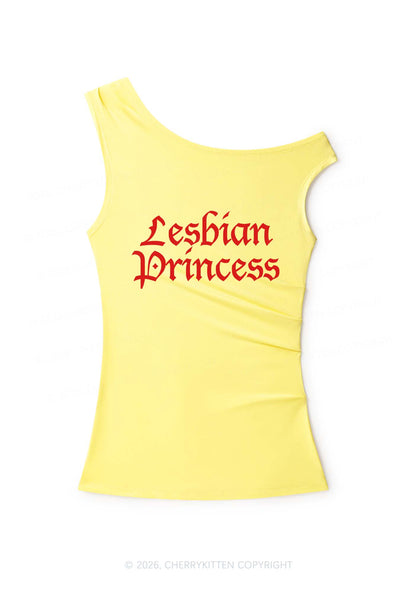 Lesbian Princess Pride Y2K Off Shoulder Tank Top Cherrykitten