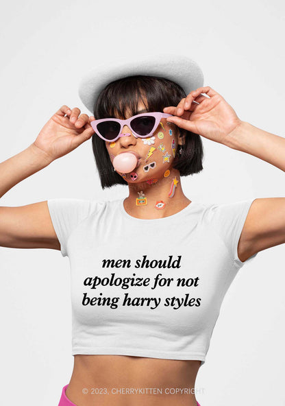 Men Should Apologize Y2K Baby Tee Cherrykitten