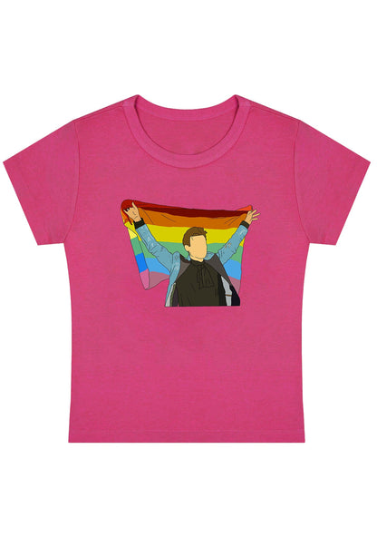 Curvy HS Pride Flag Baby Tee