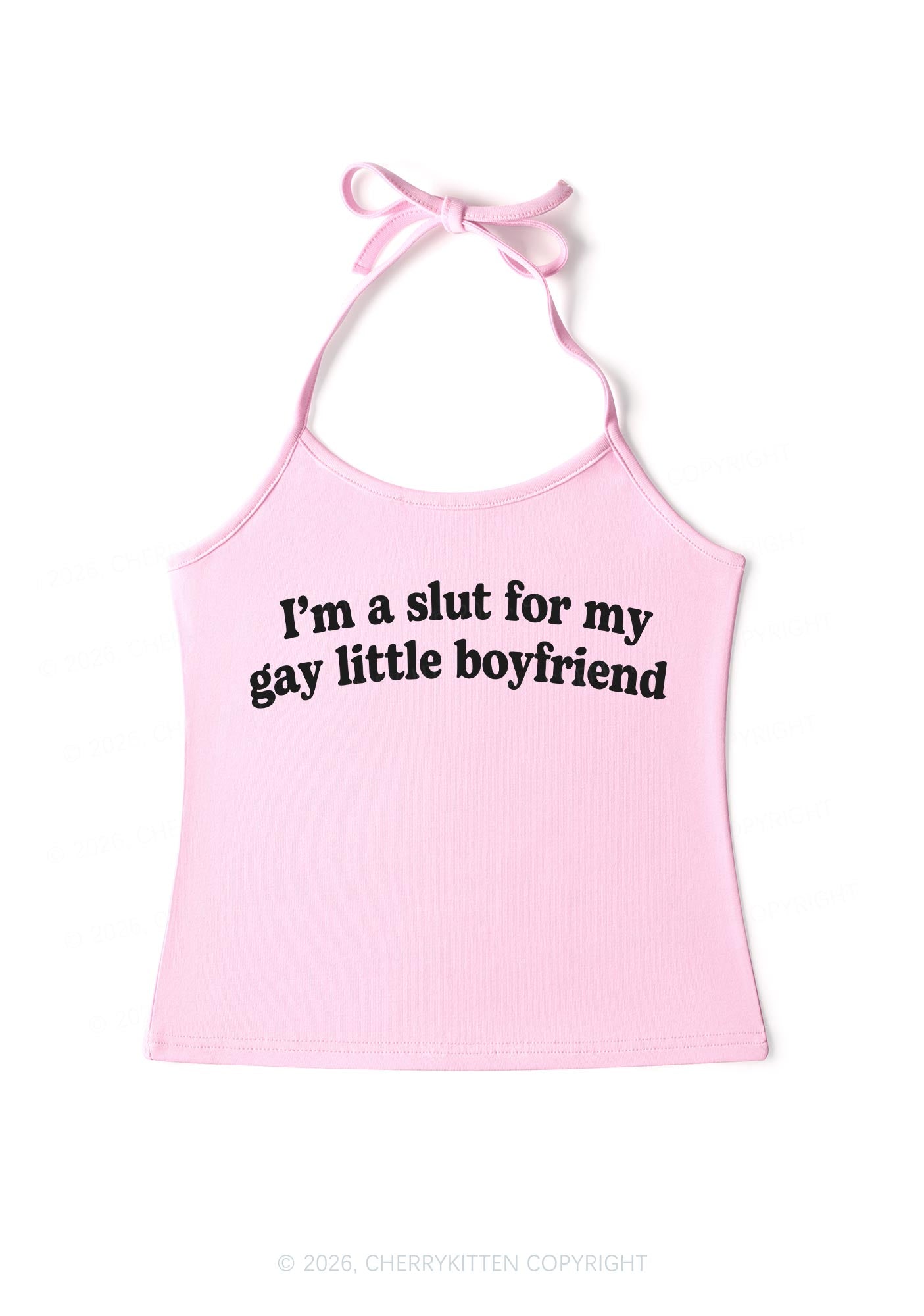 Slxt For My Gay BF Valentine's Day Y2K Halter Neck Cami Cherrykitten