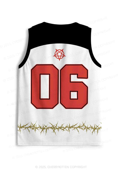 Halloween Custom White Satan Heart Y2K Sport Jersey Tank Cherrykitten