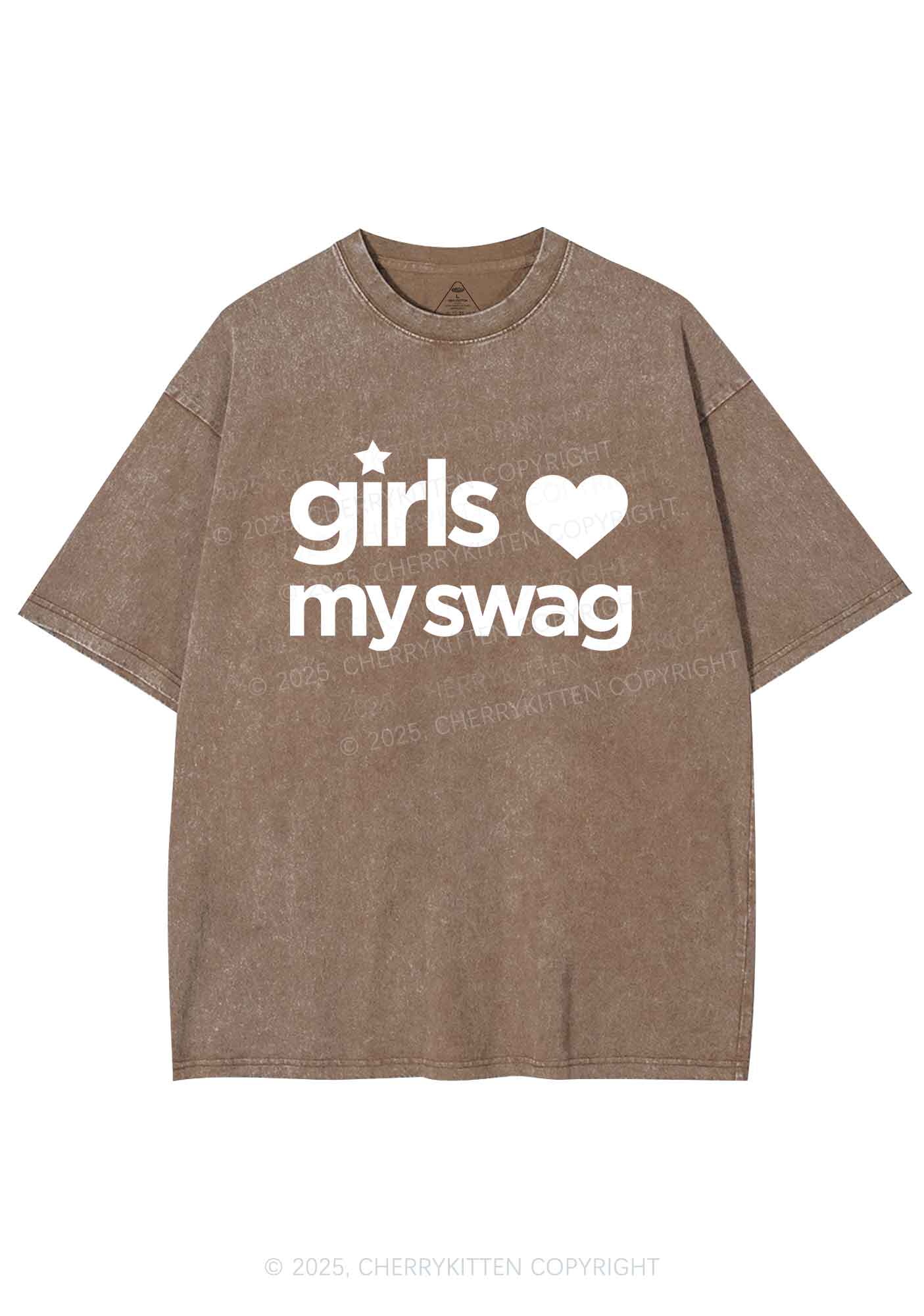 Girls Love My Swag Pride Y2K Shirts Washed Tee Cherrykitten