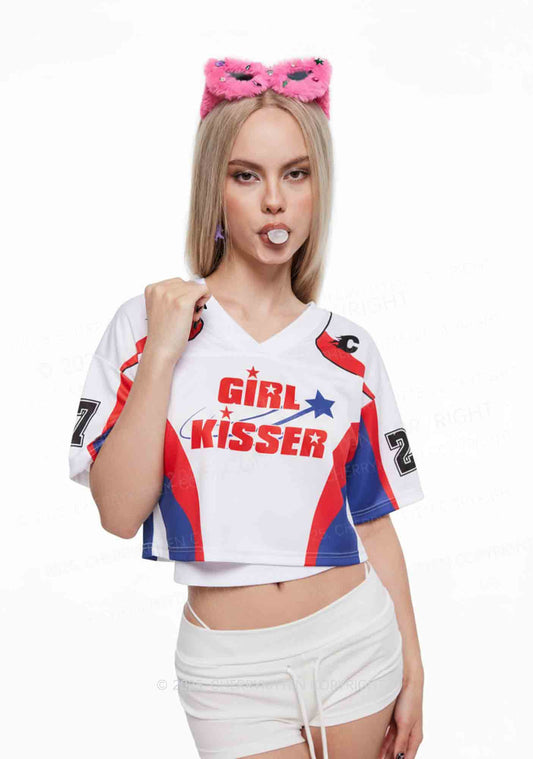 Custom Girl Kisser Pride Y2K Crop Sport Jersey Shirts Cherrykitten