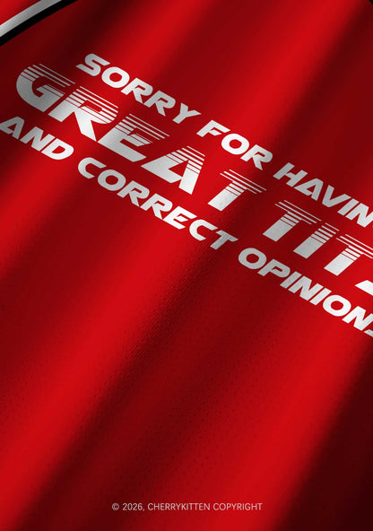 Sorry For Having Correct Opinions Y2K Football Jersey Shirts Cherrykitten