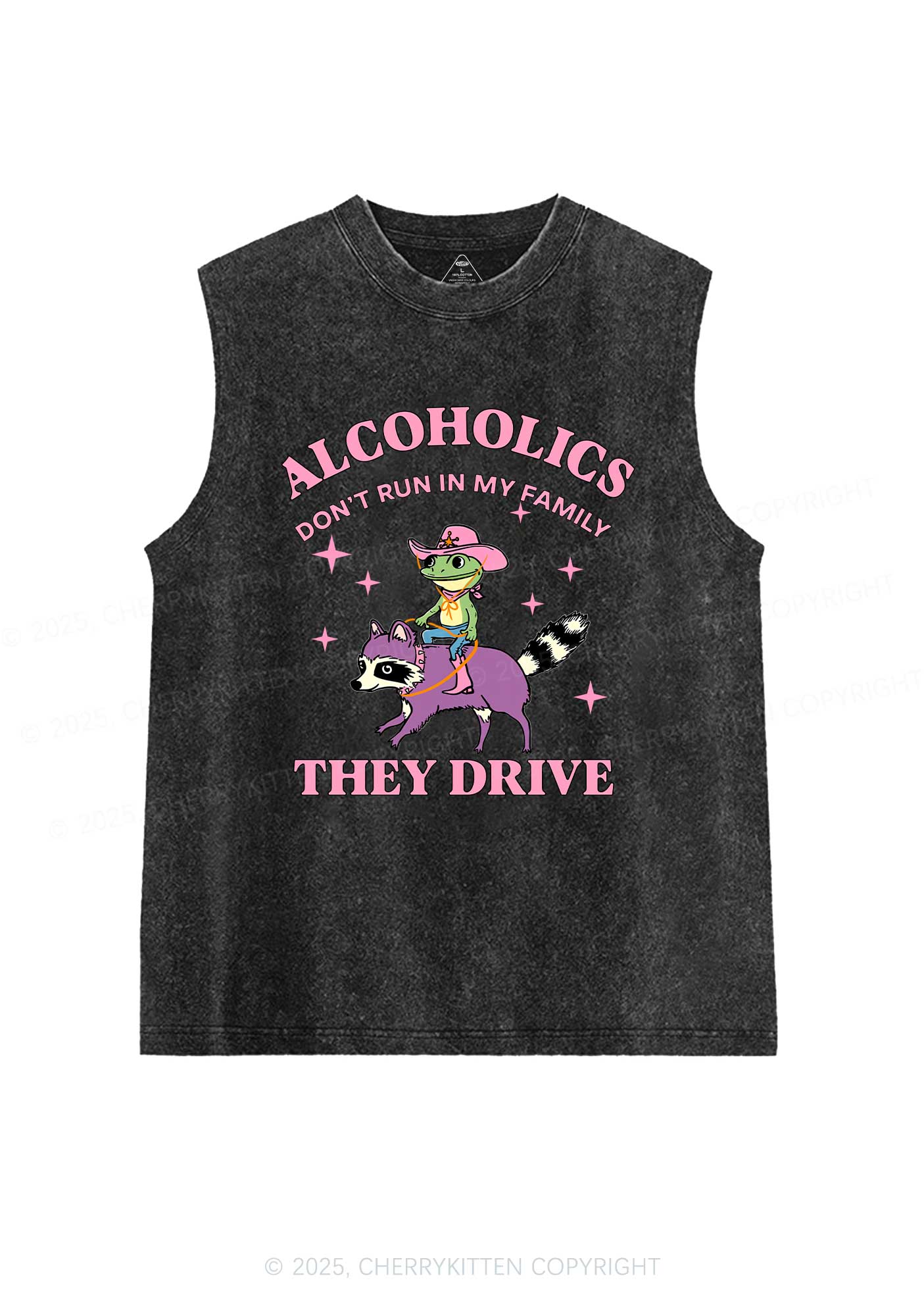 Alcoholics Drive Y2K Washed Muscle Tank Cherrykitten